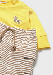 Conjunto Saco Pantalón Cebra Amarillo detalle