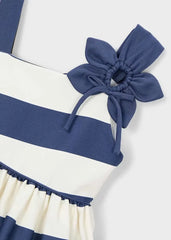 Vestido Rayas Detalle Flor Navy Mayoral