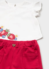 Conjunto Short Bolsillos Fresa Blanco Mayoral
