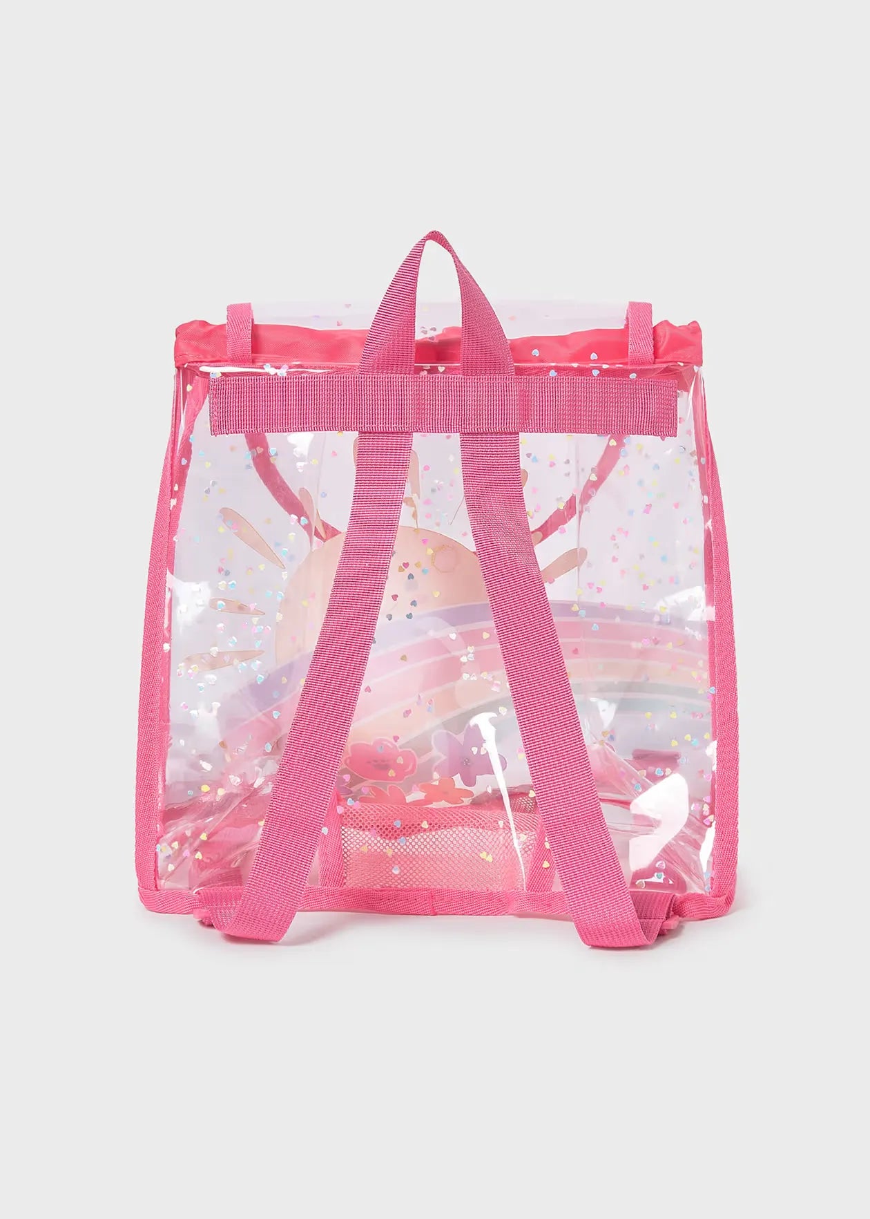 Mochila Transparente Arcoíris Rosa Mayoral estilo