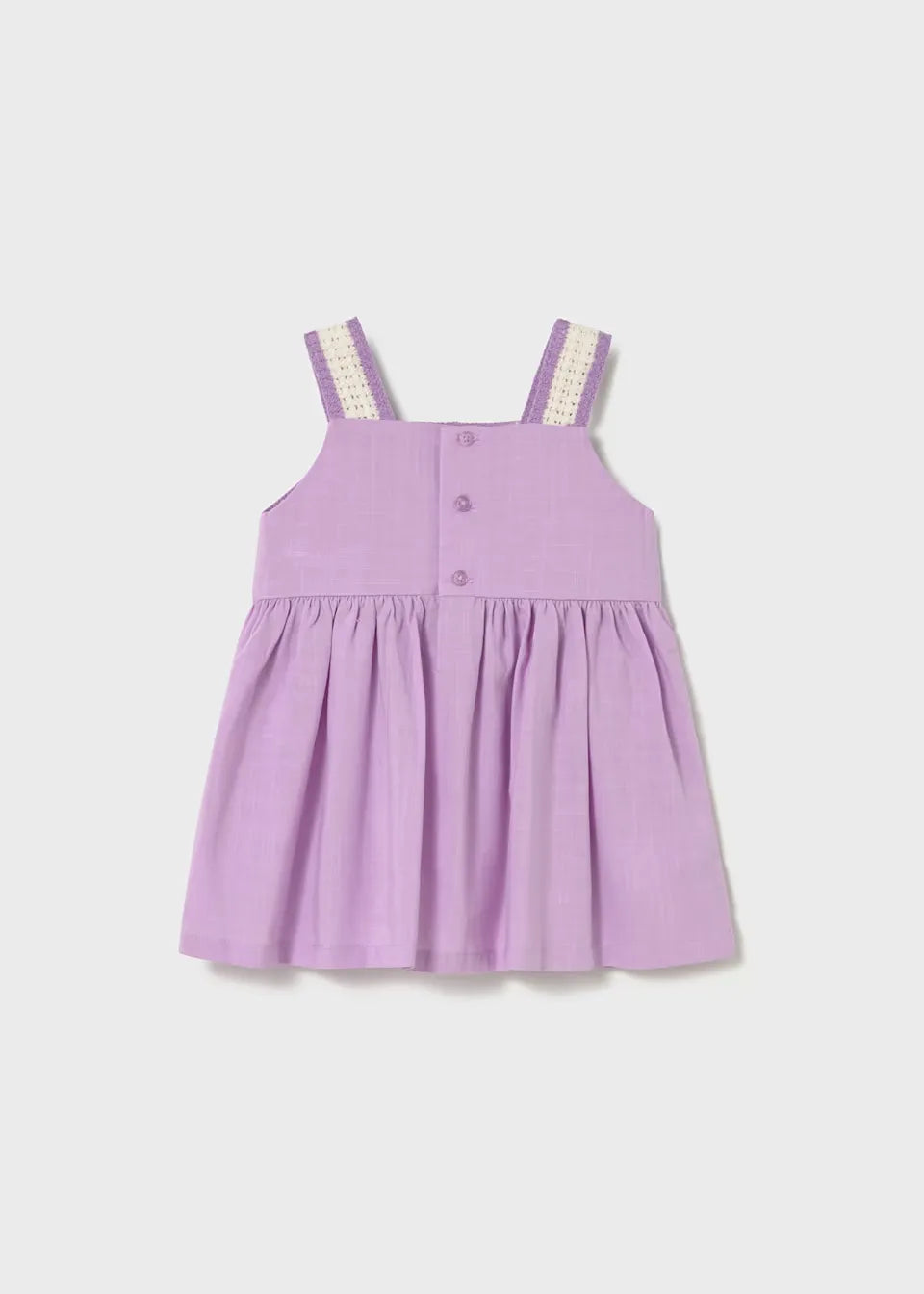Vestido Combinado Tricot Flores Lila Mayoral estilo