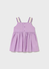 Vestido Combinado Tricot Flores Lila Mayoral estilo
