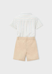 Conjunto Camisa Bermuda Lino Verde Mayoral