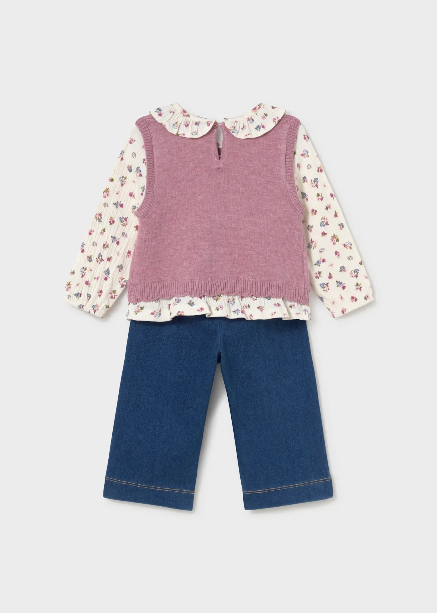 Conjunto Manga Larga Estilo Chaleco Flores Mayoral estilo