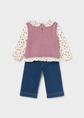 Conjunto Manga Larga Estilo Chaleco Flores Mayoral estilo