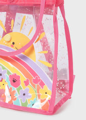 Mochila Transparente Arcoíris Rosa Mayoral detalle