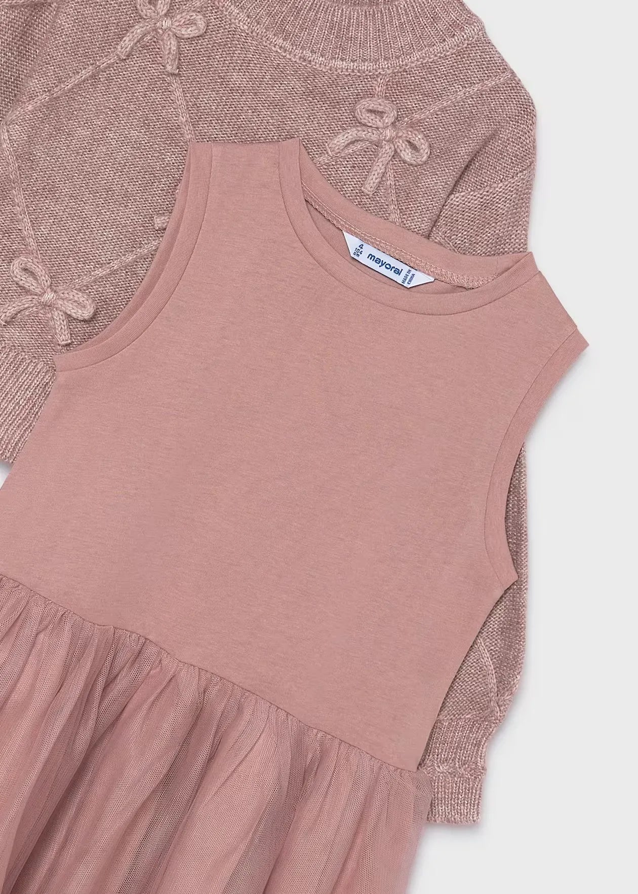 Vestido con Saco Moños Rosa Mayoral detalle