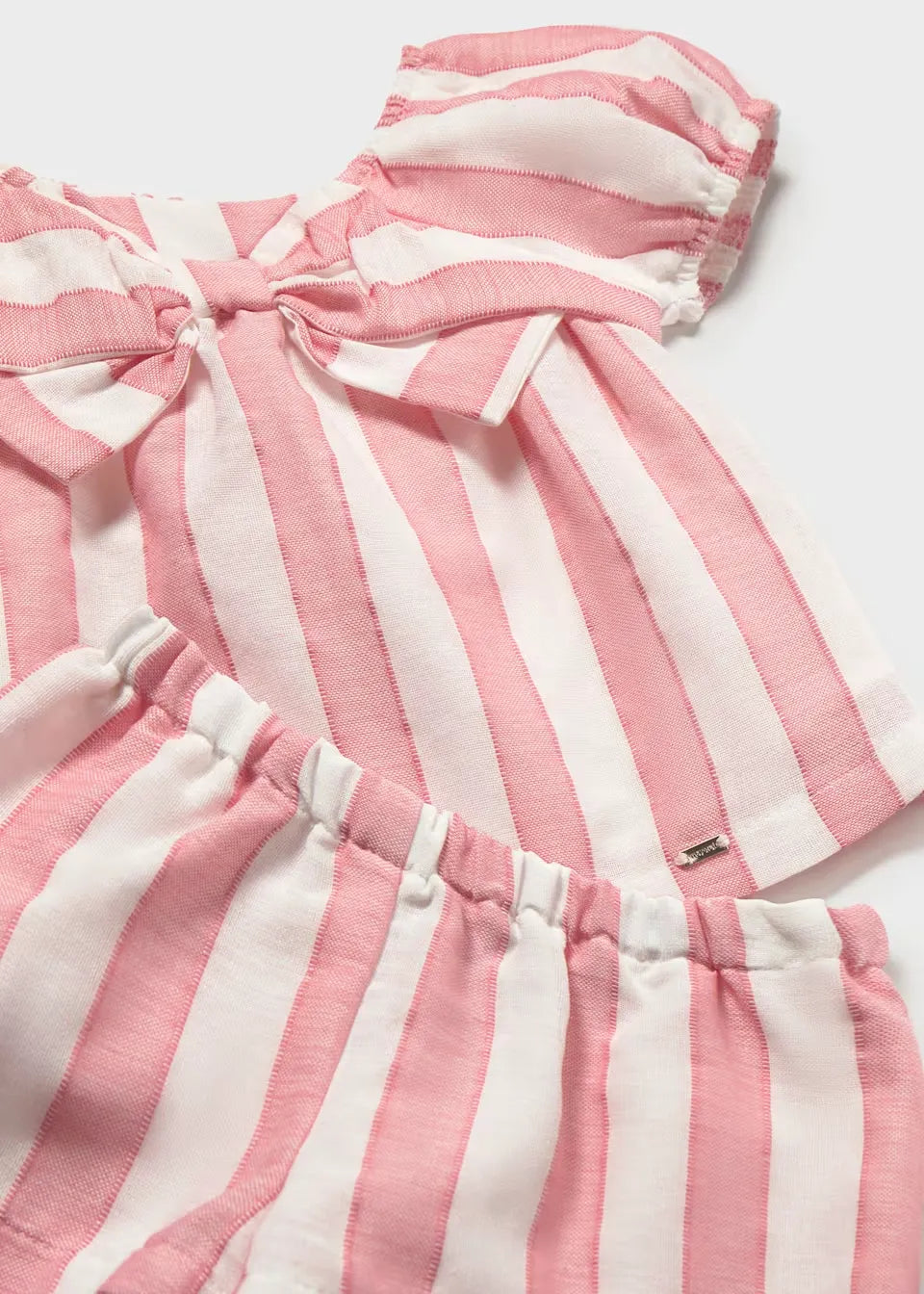Conjunto Short Blusa Rayas Rosa Mayoral detalle
