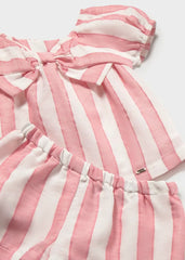 Conjunto Short Blusa Rayas Rosa Mayoral detalle