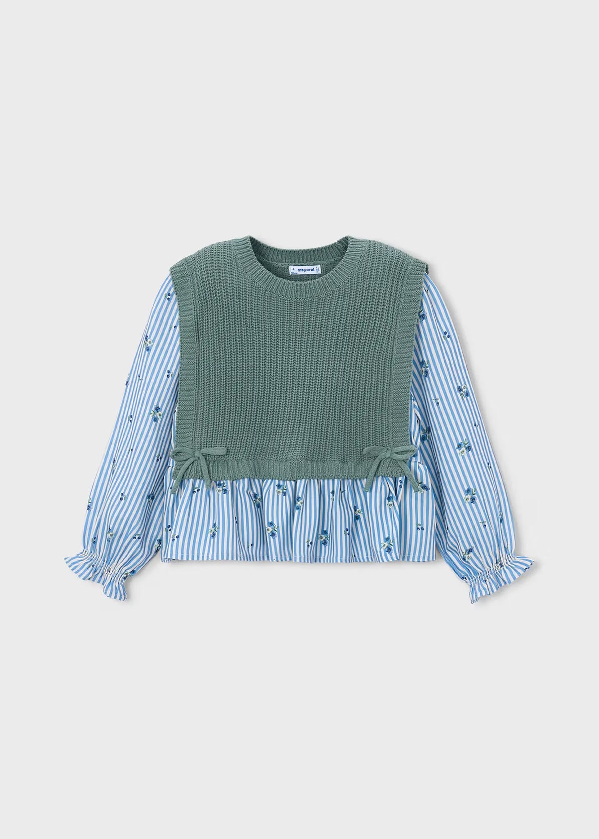 Blusa Estilo Chaleco Tricot Verde Azul Mayoral estilo