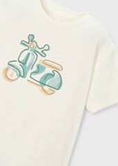 Camiseta Bordado Moto Verde Mayoral detalle