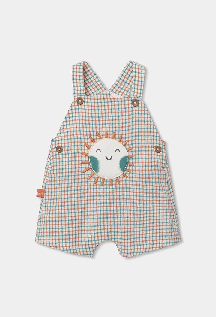 Conjunto Overol Cuadros Sol Naranja Boboli detalle