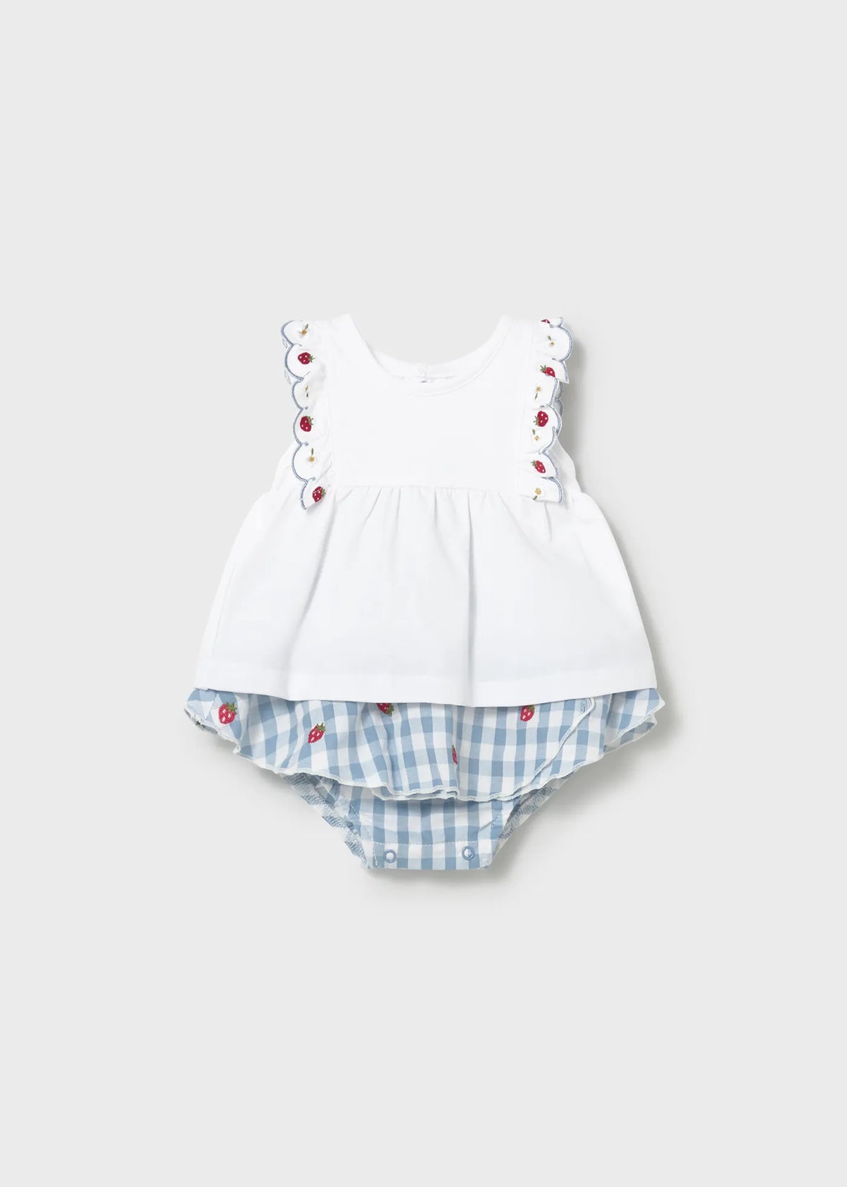 Conjunto Short Fresas Cuadros Azul Mayoral