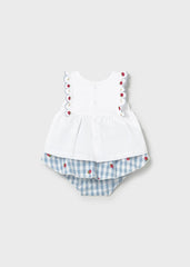Conjunto Short Fresas Cuadros Azul Mayoral estilo