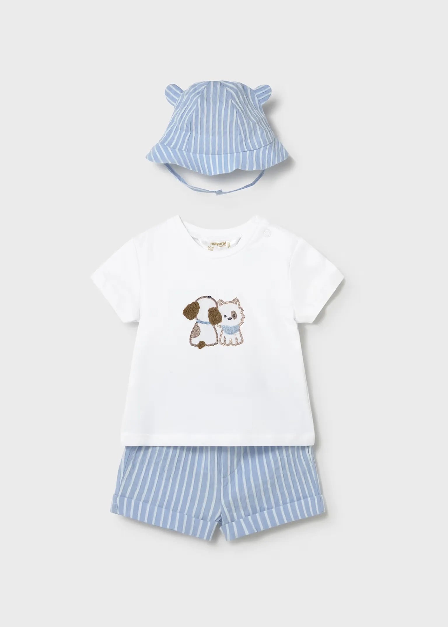 Conjunto Bermuda Rayas Con Pava Dog Azul Mayoral