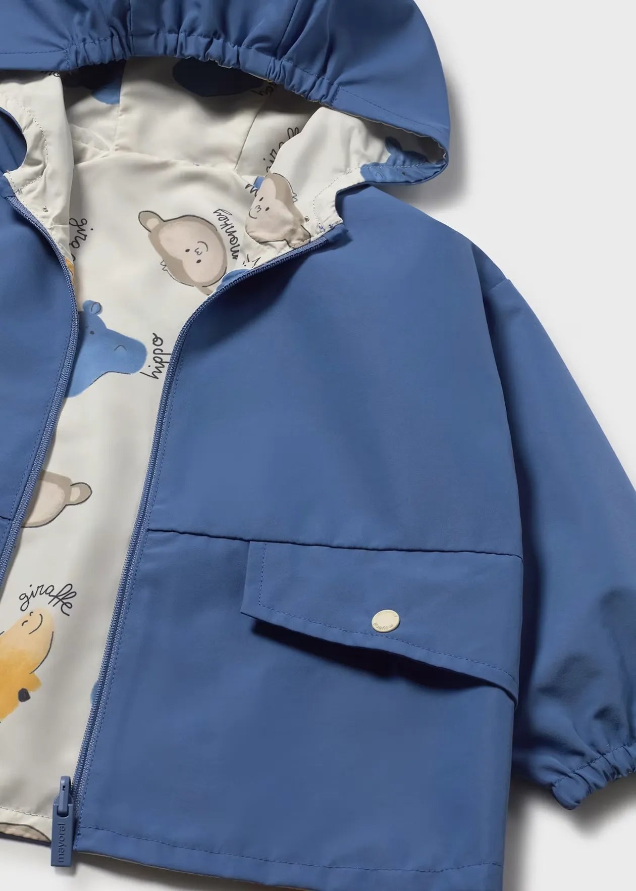 Chaqueta Reversible Estampado Hipopotamo Azul Mayoral diseño