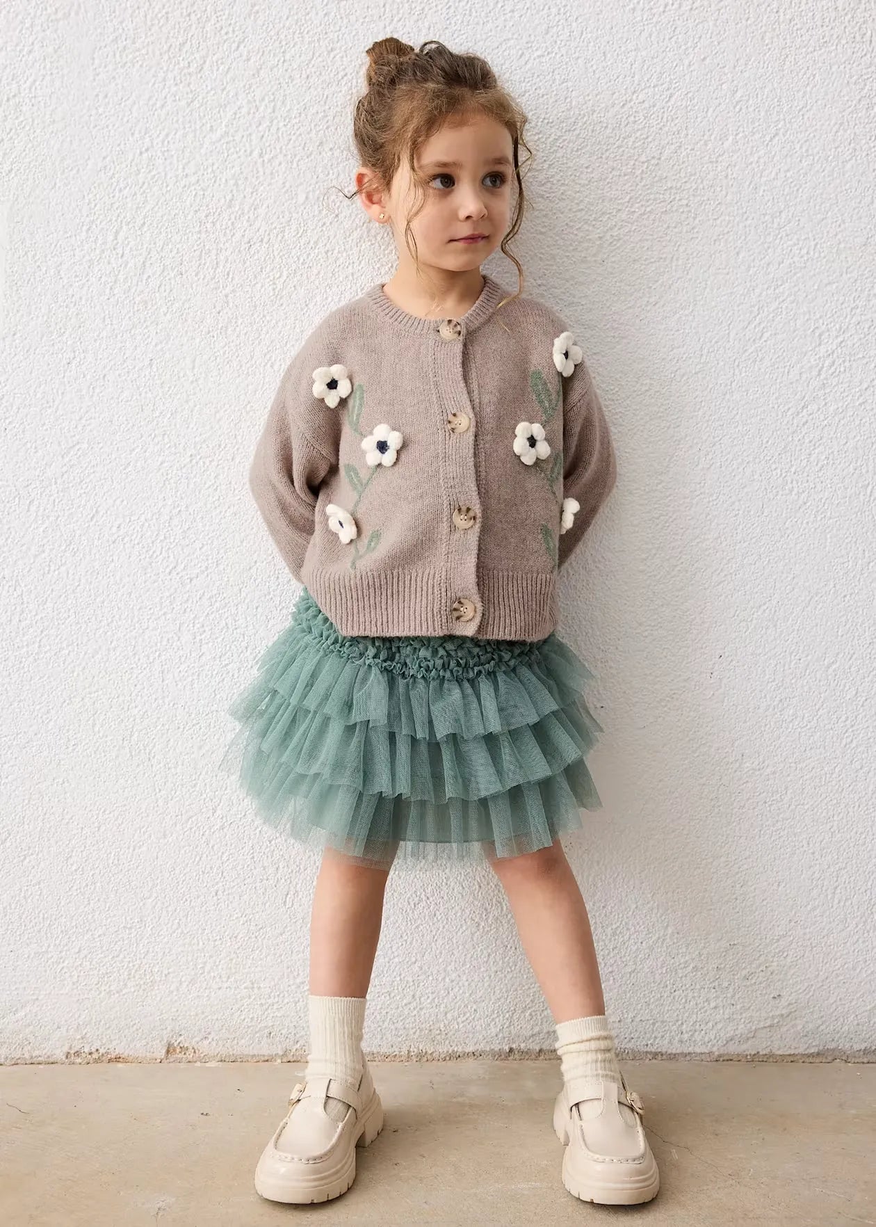 Saco Tricot Flores Café Mayoral