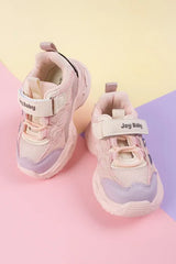 Tenis Velcro Vibe Con Luces Rosa