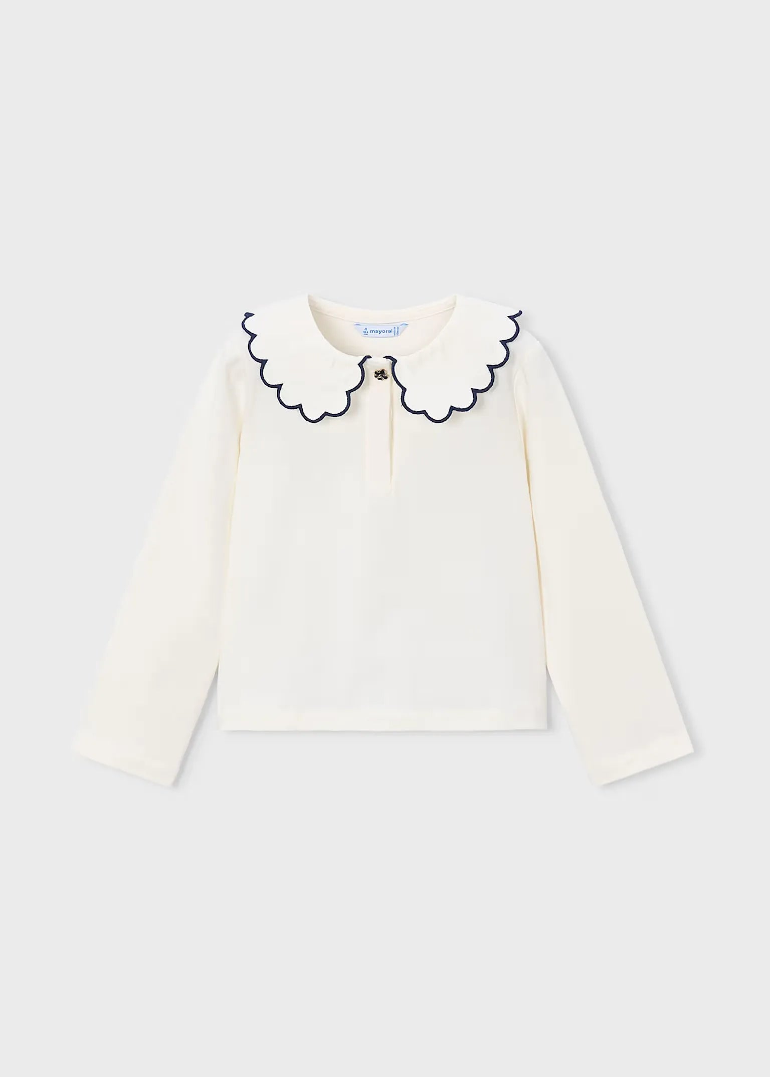 Blusa Manga Larga Detalle Cuello Blanco Mayoral 