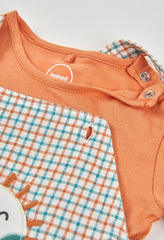 Conjunto Overol Cuadros Sol Naranja Boboli diseño