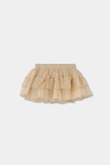 Conjunto Falda Tul Moño Dorado Boboli