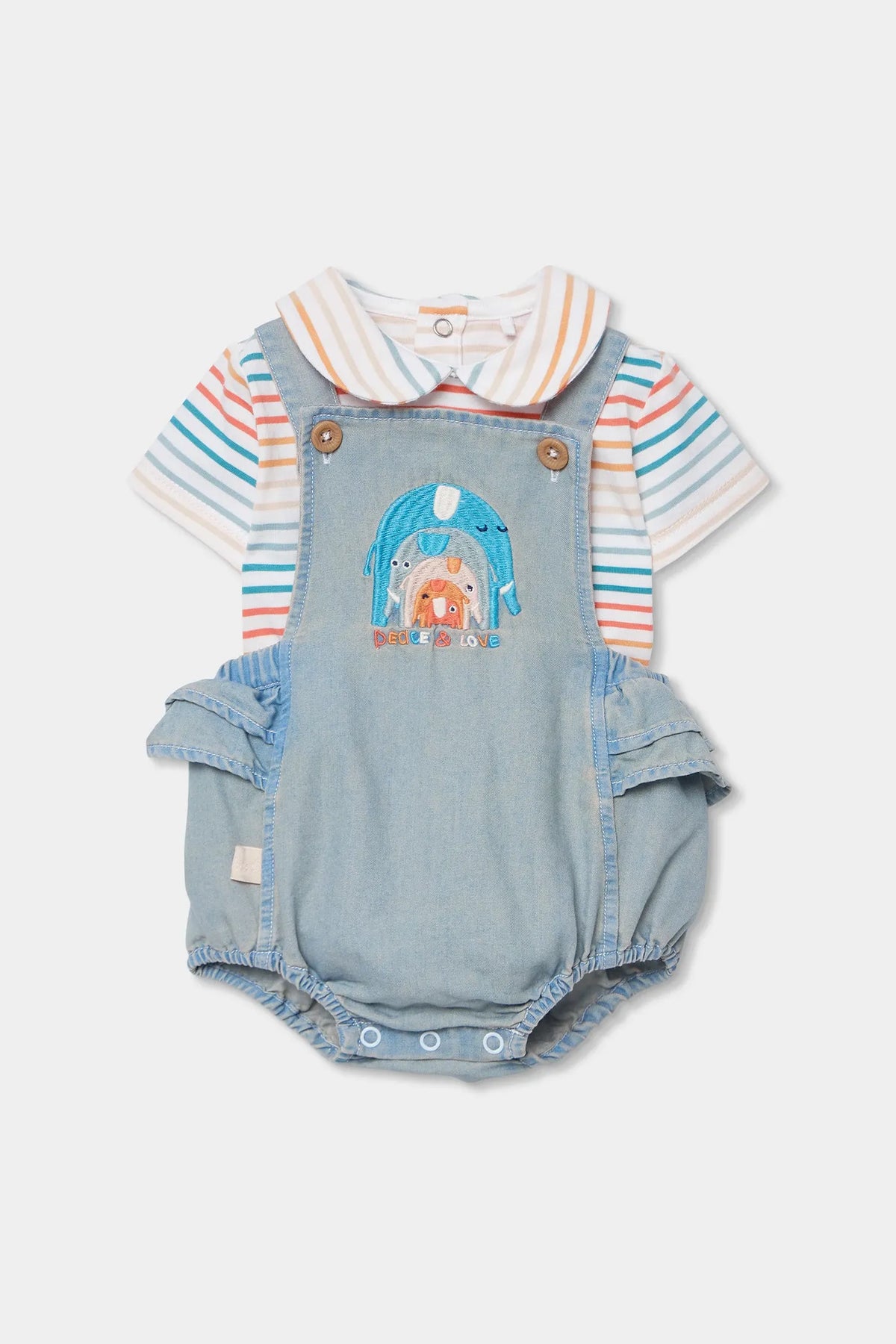 Conjunto Body Rayas Elenfantes Denim Boboli