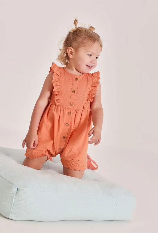 Pelele Detalle Ojalillo Naranja Boboli modelo