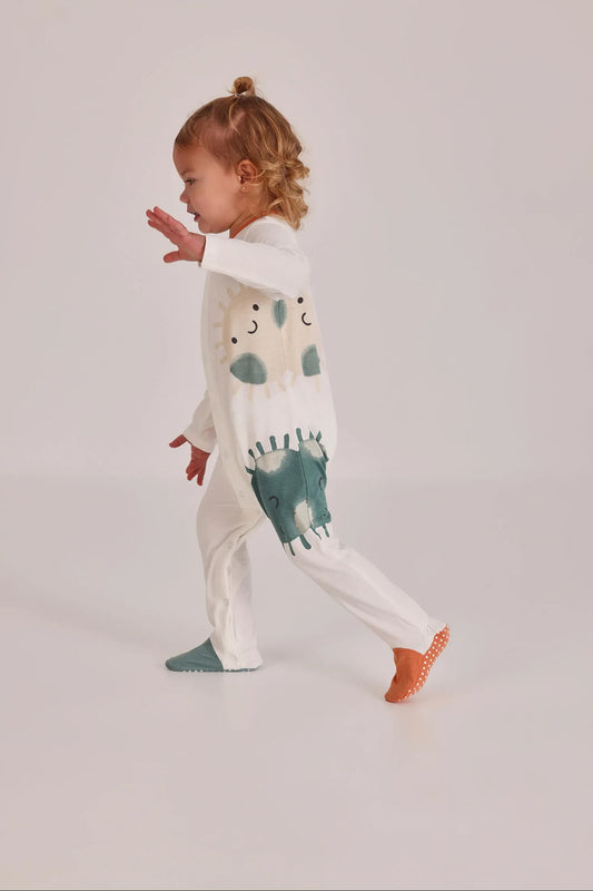 Pijama Enteriza Estampado Sol Blanco Boboli 