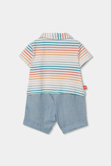 Pelele Combinado Rayas Color Pastel Boboli