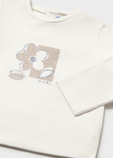 Blusas Manga Larga Crudo Flor Mayoral DETALLE
