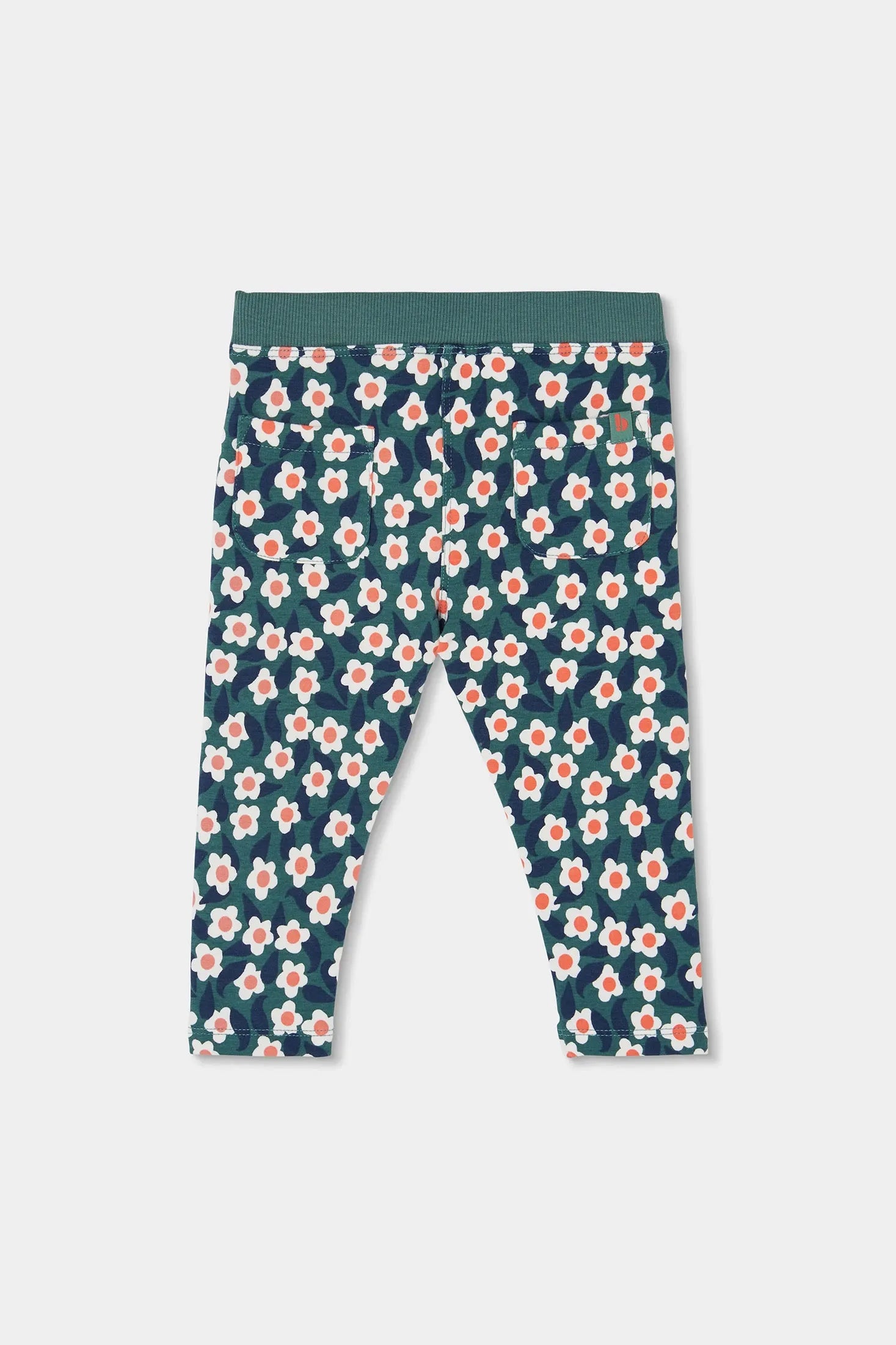 Pantalon Felpa Estampado Flores Verde Boboli Moda