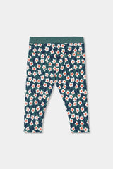 Pantalon Felpa Estampado Flores Verde Boboli Moda