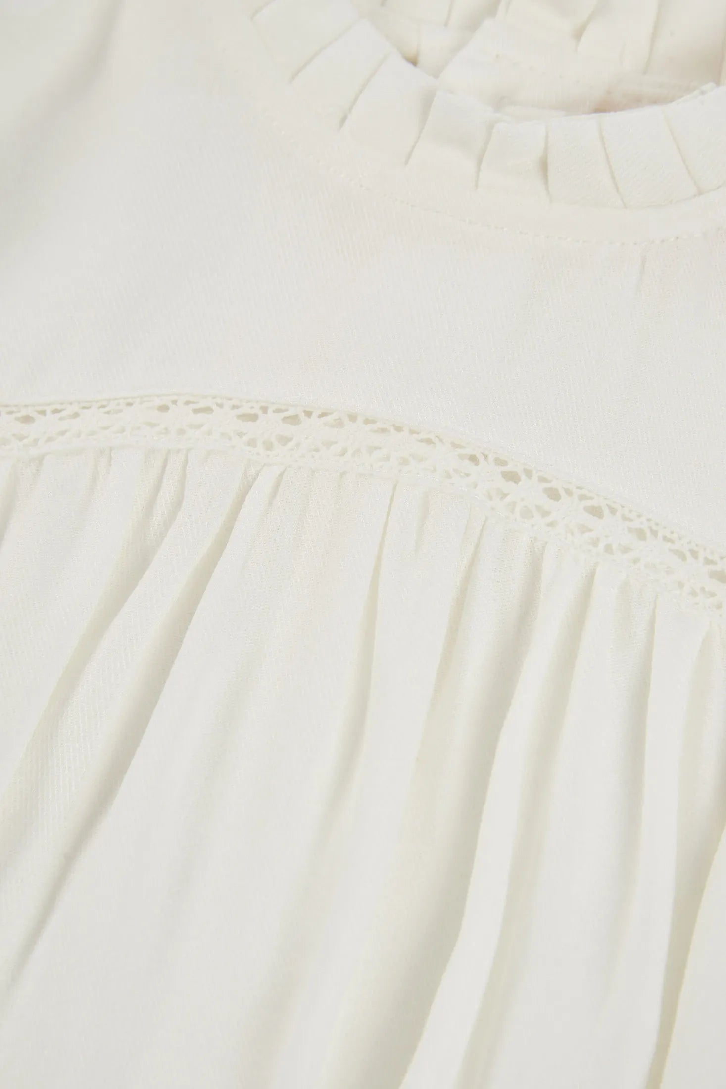 Blusa Encaje Detalle Cuello Blanco Boboli Encaje