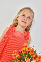 Conjunto Short Plisado Naranja Boboli niña