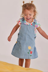 Conjunto Braga Denim Flores Boboli modelo