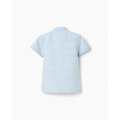 Camiseta Cuello Mao Rayas Azul Zippy