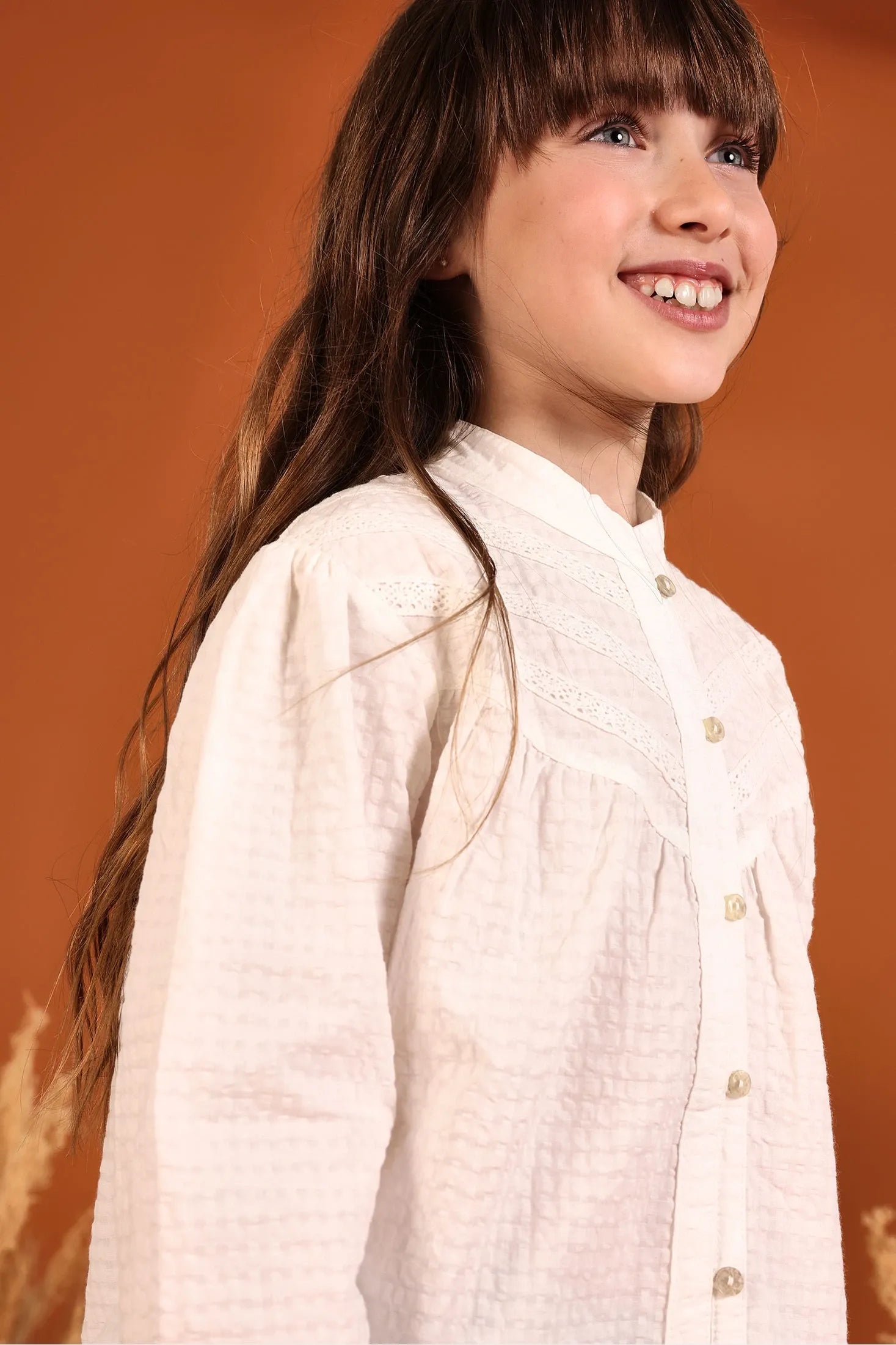 Blusa Manga Larga Detalle Bordado Blanco Boboli niña
