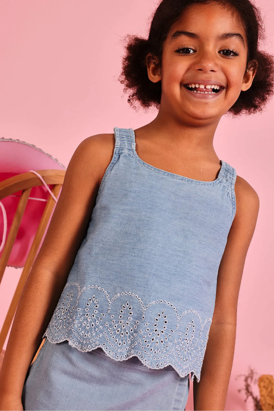 Conjunto Pantalón Denim Claro Boboli Modelo
