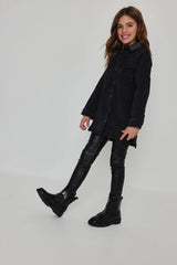 Vestido Denim Cuello Brillos Negro Boboli Modelo