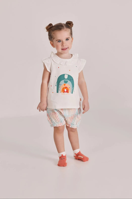 Conjunto Short Estampado Elefante Blanco Boboli modelo