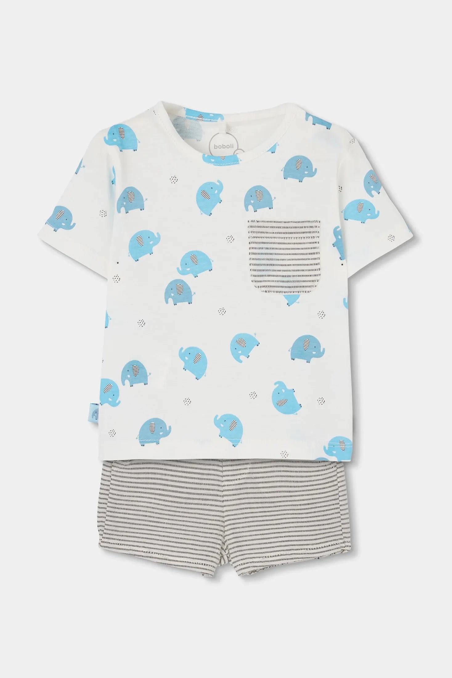 Conjunto Bermuda Rayas Elefante Boboli estilo