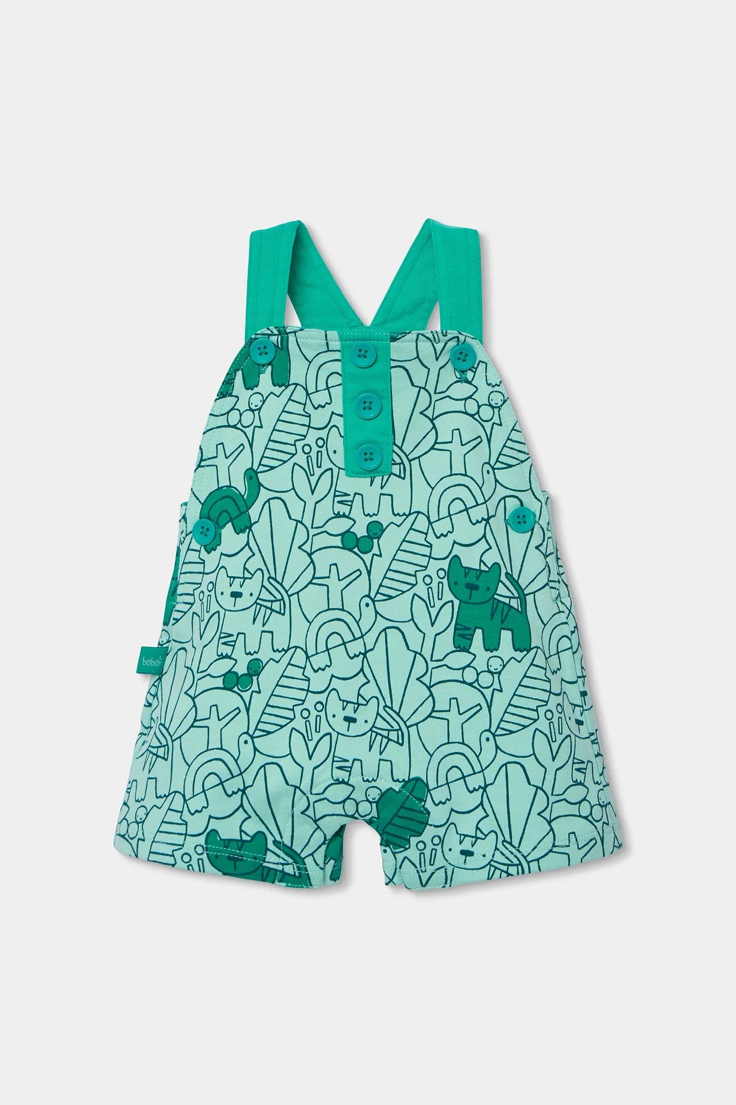 Conjunto Overol Estampado Animales Verde Boboli estilo