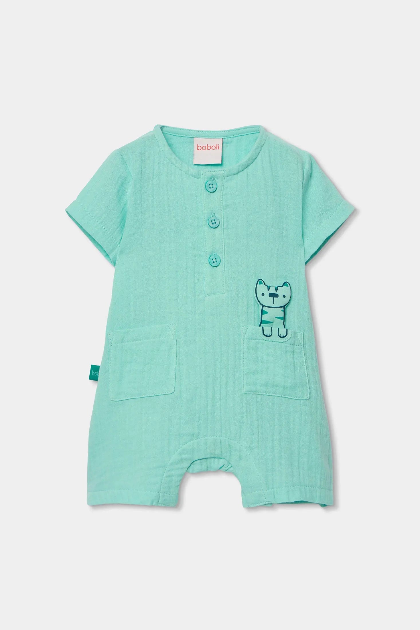 Pelele Gasa Bolsillo Tigre Azul Boboli