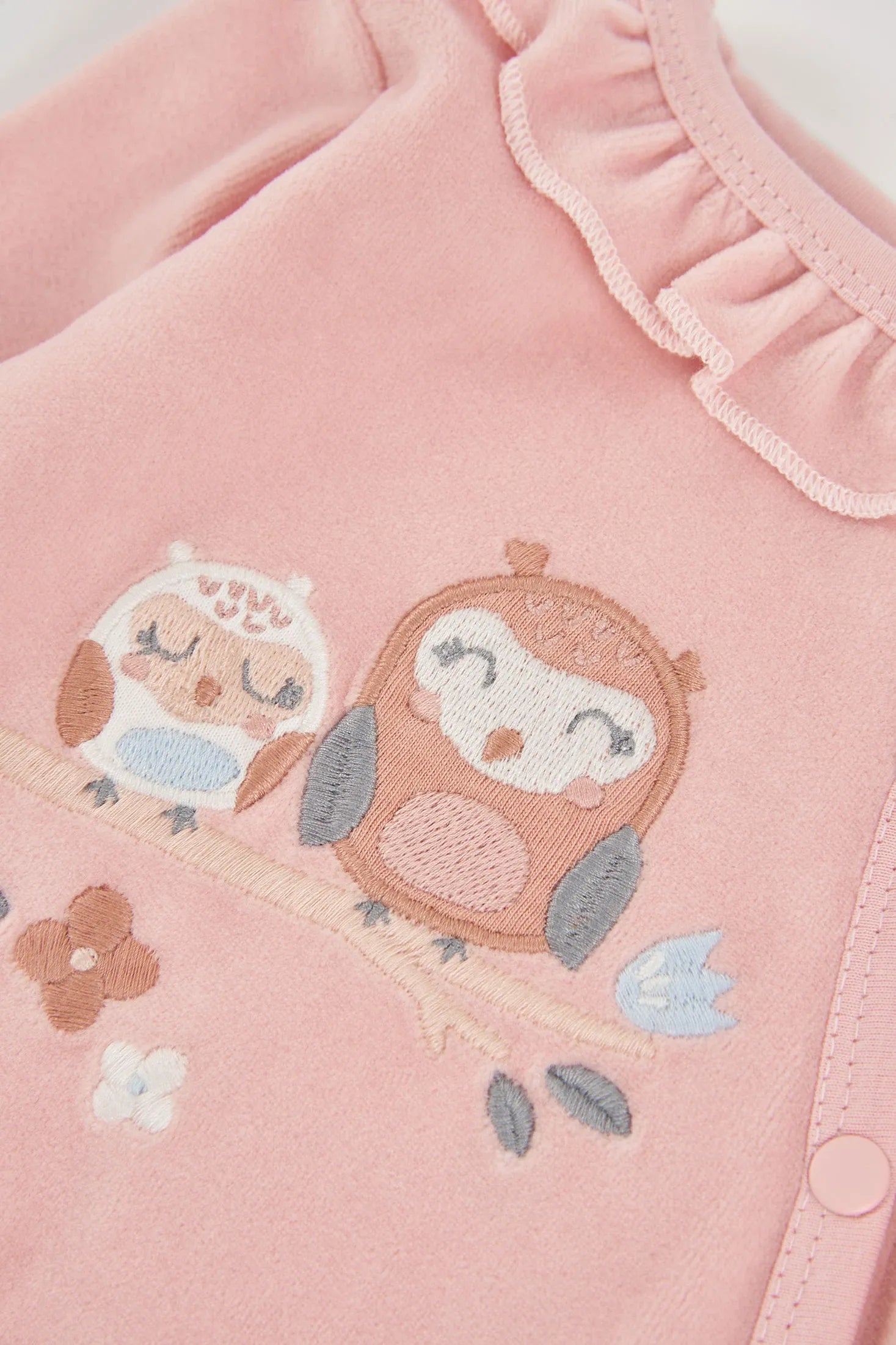 Pijama Buho Bordado Rosa Boboli Bordado