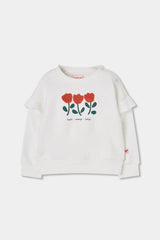 Saco Bordado Flores Tulipanes Blanco Boboli