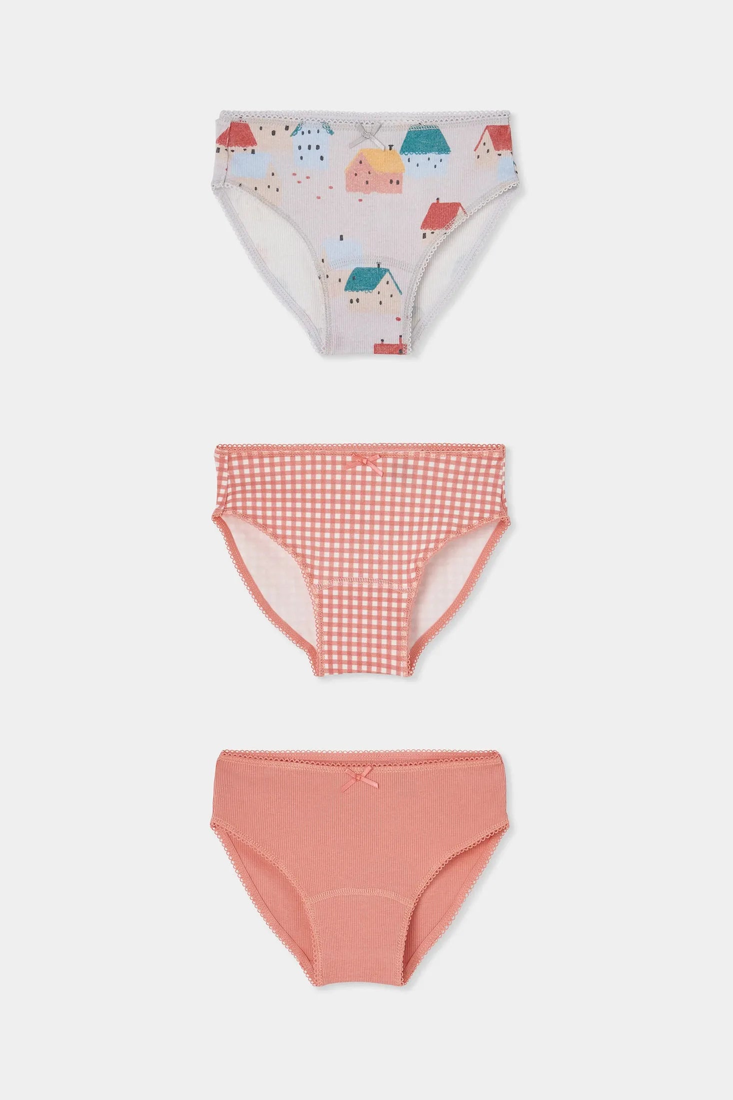 Set 3 Pantys Estampado Niña Salmon Boboli