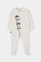 Pijama Enteriza Puntos y Bordado Blanco Boboli