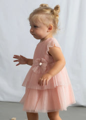 Vestido Tul Plisado Brillos Rosa Mayoral niña