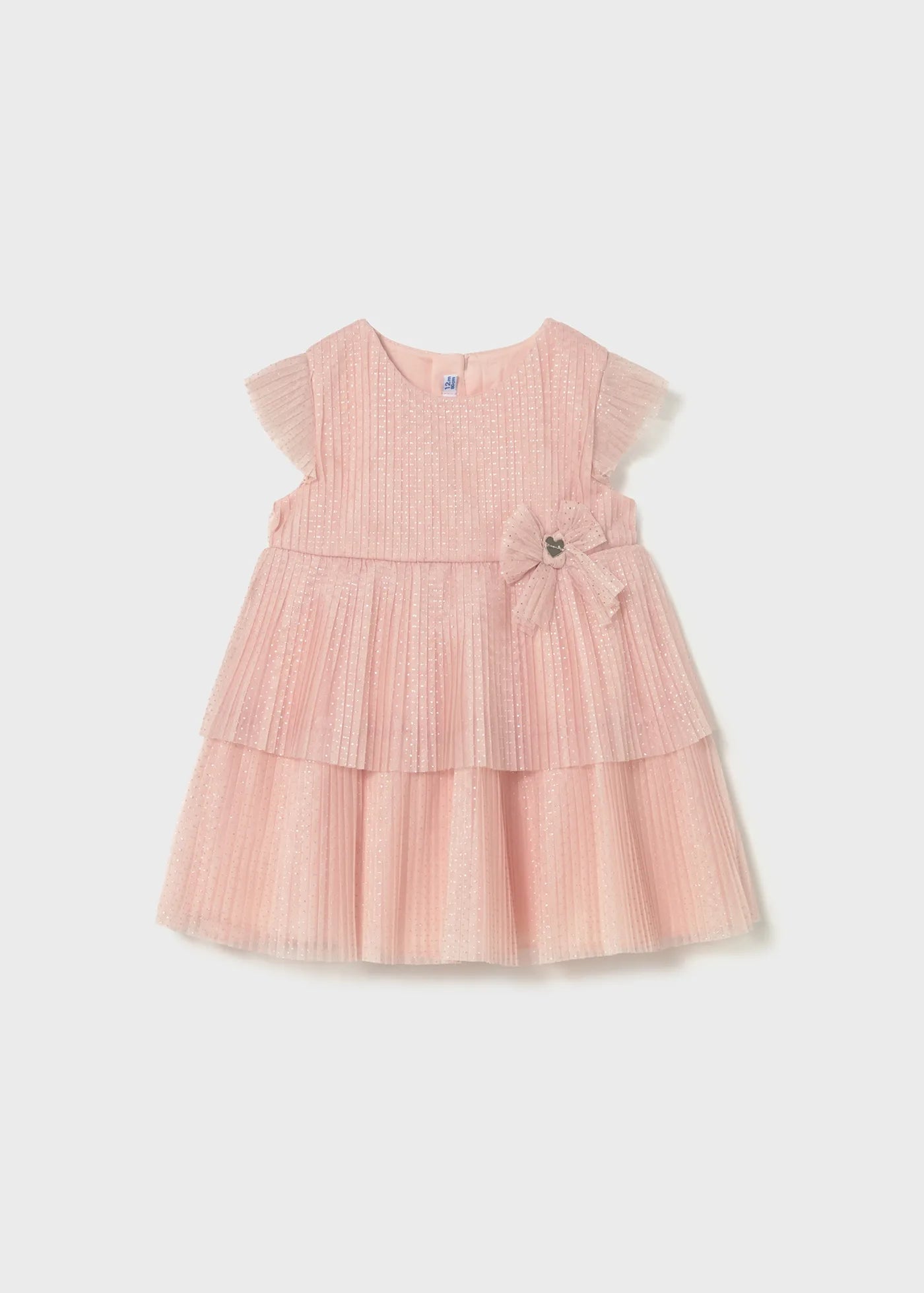 Vestido Tul Plisado Brillos Rosa Mayoral