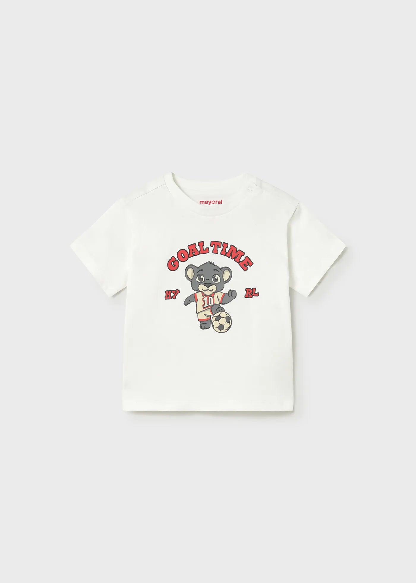 Camiseta Estampado Oso Goal Time Blanco Mayoral modelo